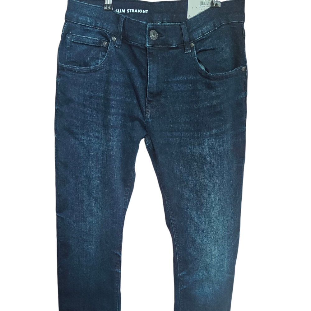 Slim Straight Dark Blue Jeans